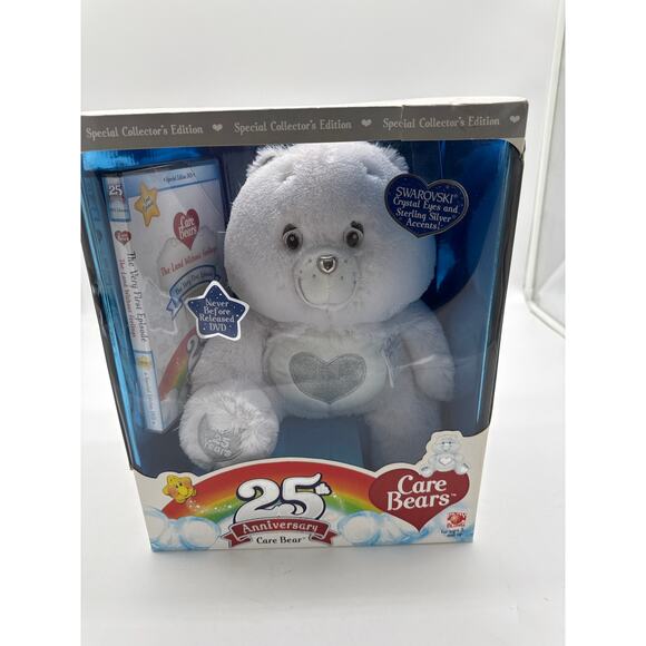 25th Anniversary Care Bear with Swarovski Crystal Eyes w/ DVD ~ 2007 - Picture 1 of 3